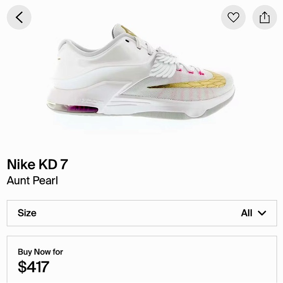 NIKE ‘Aunt Pearl’ KD 7 - Women’s 7 / Kids 5 - Picture 10 of 10